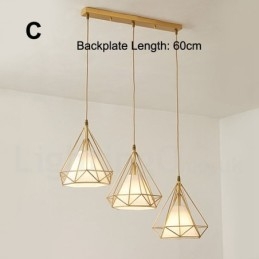 Lampada a sospensione in stile nordico rustico in ottone puro con paralume in tessuto