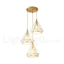Lampada a sospensione in stile nordico rustico in ottone puro con paralume in tessuto