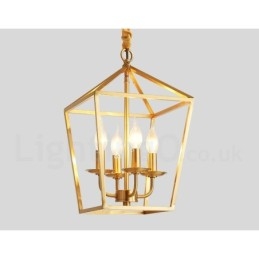 Lampada a sospensione in stile nordico rustico in ottone puro