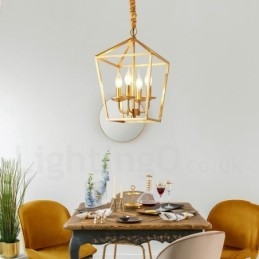 Lampada a sospensione in stile nordico rustico in ottone puro