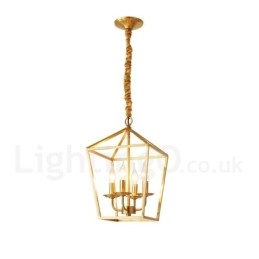 Lampada a sospensione in stile nordico rustico in ottone puro