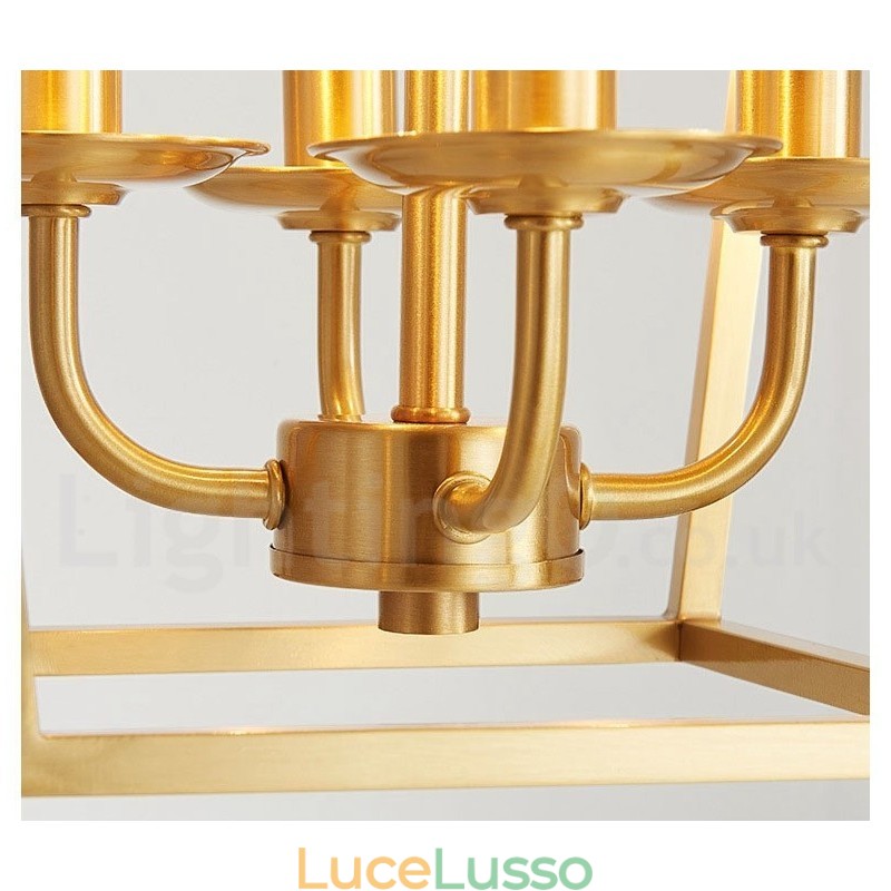 Lampada a sospensione in stile nordico rustico in ottone puro