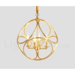 Lampada a sospensione in stile nordico rustico in ottone puro