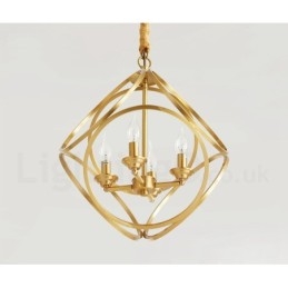 Lampada a sospensione in stile nordico rustico in ottone puro