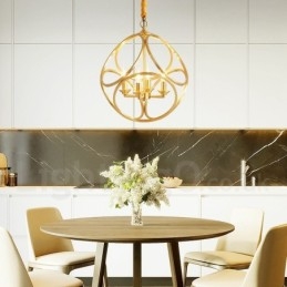 Lampada a sospensione in stile nordico rustico in ottone puro