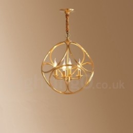 Lampada a sospensione in stile nordico rustico in ottone puro