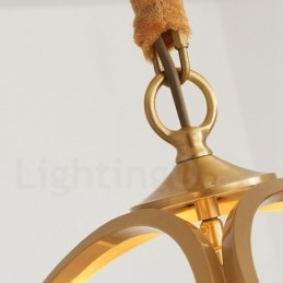 Lampada a sospensione in stile nordico rustico in ottone puro