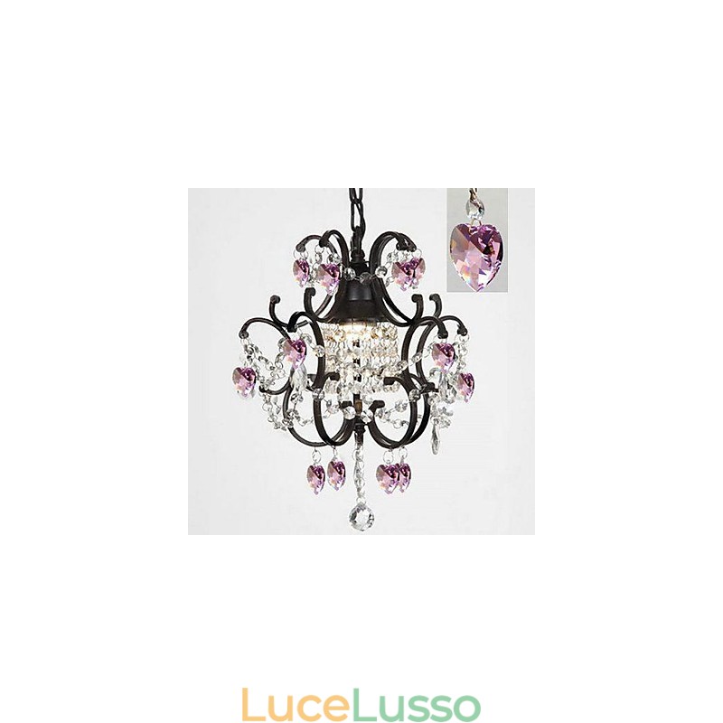 Lampadario in metallo dipinto in cristallo classico tradizionale