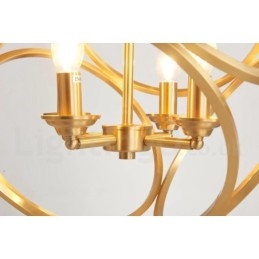 Lampada a sospensione in stile nordico rustico in ottone puro