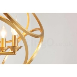 Lampada a sospensione in stile nordico rustico in ottone puro