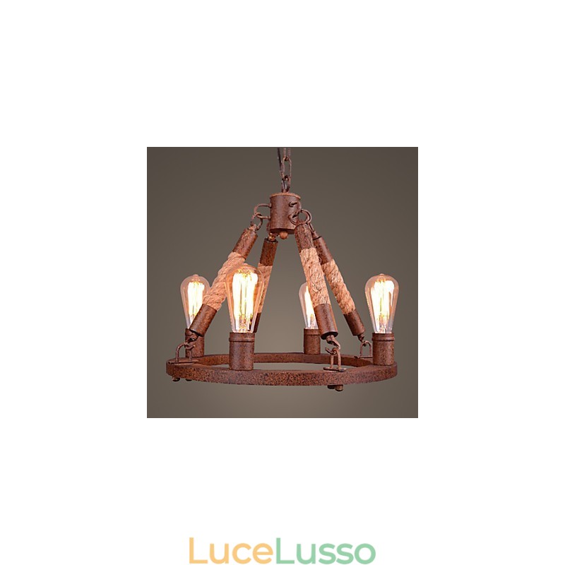Lampada a sospensione vintage in corda Loft Lampada industriale creativa Decorazione in stile americano