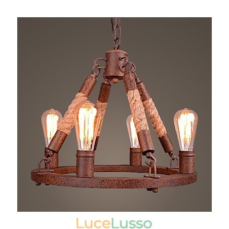 Lampada a sospensione vintage in corda Loft Lampada industriale creativa Decorazione in stile americano Lampada a sospensione vintage in corda Loft Lampada industriale creativa Decorazione in stile americano