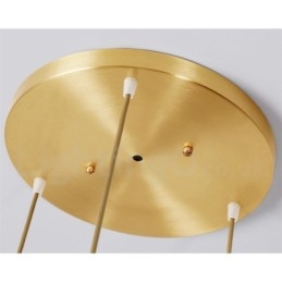 Lampada a sospensione in stile nordico rustico in ottone puro con paralume in vetro