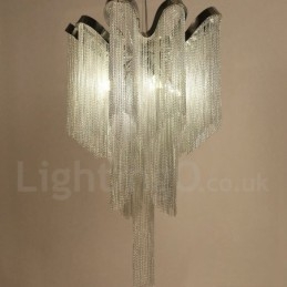Lampadario a nappe in alluminio, lampada a sospensione di design, colore argento