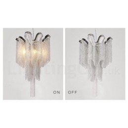 Lampadario a nappe in alluminio, lampada a sospensione di design, colore argento