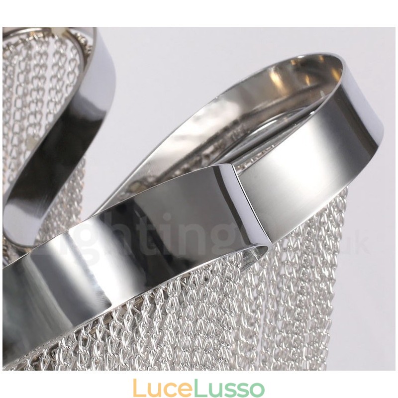 Lampadario a nappe in alluminio, lampada a sospensione di design, colore argento