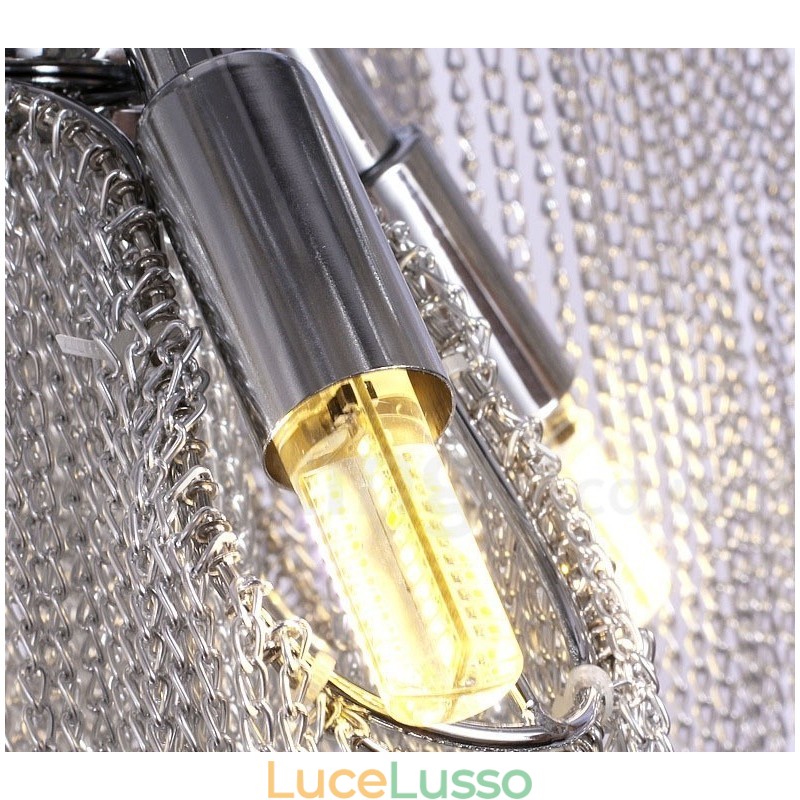 Lampadario a nappe in alluminio, lampada a sospensione di design, colore argento