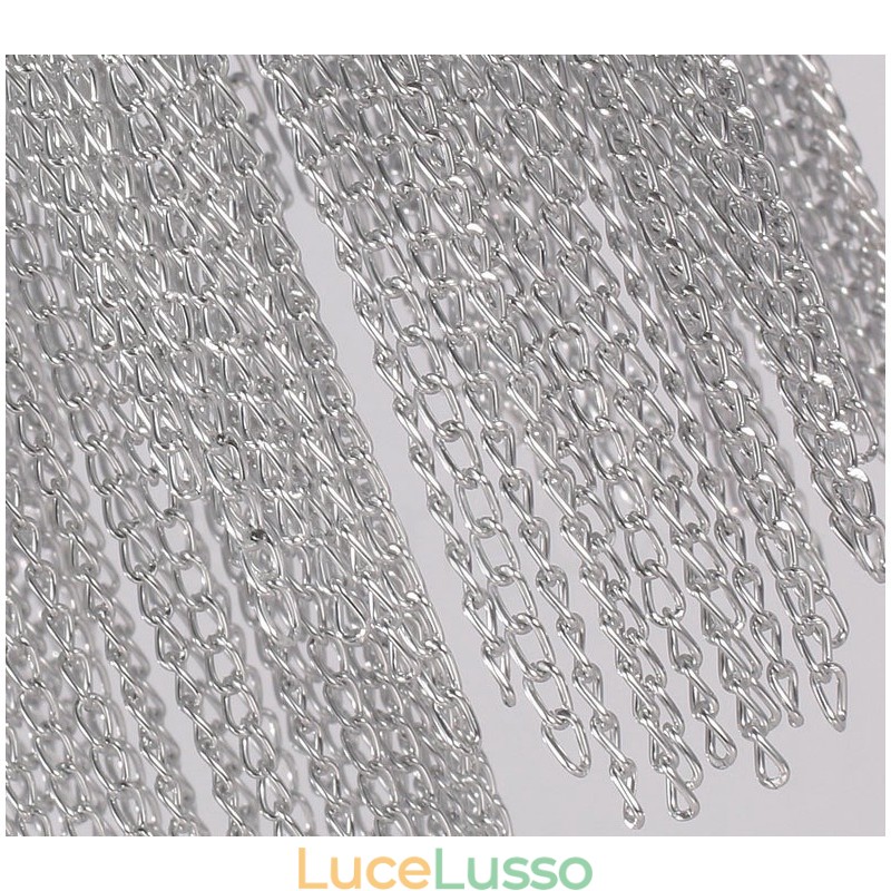 Lampadario a nappe in alluminio, lampada a sospensione di design, colore argento