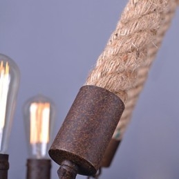 Lampada a sospensione vintage in corda Loft Lampada industriale creativa Decorazione in stile americano