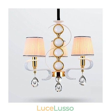 Lampadario in tessuto 3 luci moderno minimalista lampada di alta qualità Lampadario in tessuto 3 luci moderno minimalista lampada di alta qualità