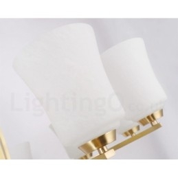 Lampadario a sospensione in ottone puro, grande, rustico, retrò, vintage, con 15 luci e paralumi in vetro