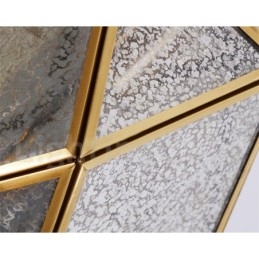 Lampada a sospensione in stile nordico rustico in ottone puro con paralume in vetro
