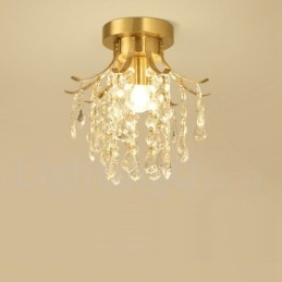 Luci da soffitto in cristallo a filo in stile nordico rustico in ottone puro