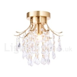 Luci da soffitto in cristallo a filo in stile nordico rustico in ottone puro