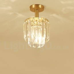 Luci da soffitto in cristallo a filo in stile nordico rustico in ottone puro