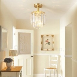 Luci da soffitto in cristallo a filo in stile nordico rustico in ottone puro