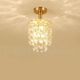 Luci da soffitto in cristallo a filo in stile nordico rustico in ottone puro