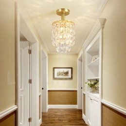 Luci da soffitto in cristallo a filo in stile nordico rustico in ottone puro