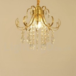 Luci da soffitto in cristallo a filo in stile nordico rustico in ottone puro
