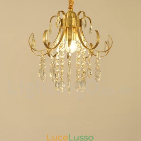 Luci da soffitto in cristallo a filo in stile nordico rustico in ottone puro Luci da soffitto in cristallo a filo in stile nordico rustico in ottone puro