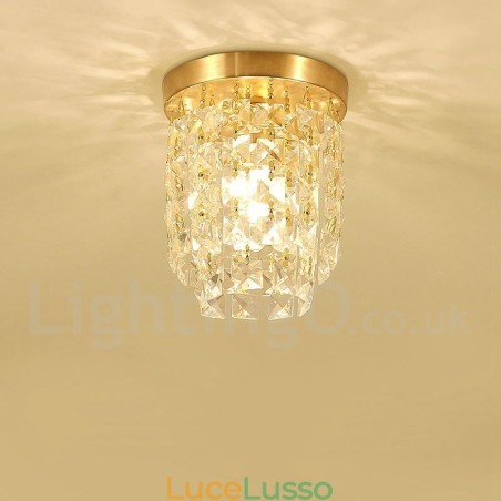 Luci da soffitto in cristallo a filo in stile nordico rustico in ottone puro Luci da soffitto in cristallo a filo in stile nordico rustico in ottone puro