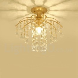 Luci da soffitto in cristallo a filo in stile nordico rustico in ottone puro