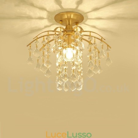 Luci da soffitto in cristallo a filo in stile nordico rustico in ottone puro Luci da soffitto in cristallo a filo in stile nordico rustico in ottone puro