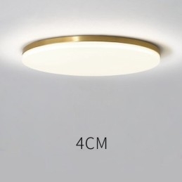 Plafoniere da soffitto in ottone ultra sottile rotonde dimmerabili in stile nordico moderno e contemporaneo con paralume in acrilico, utilizzabili anche come applique