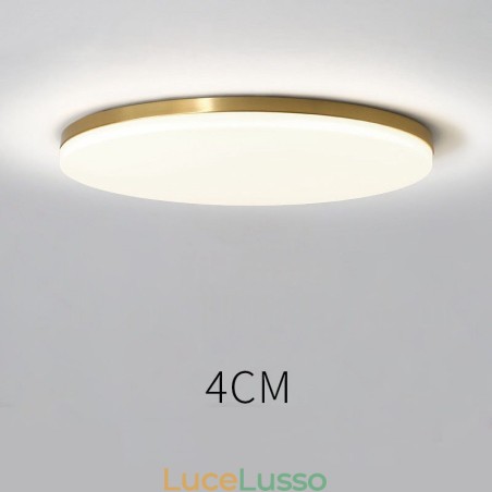 Plafoniere da soffitto in ottone ultra sottile rotonde dimmerabili in stile nordico moderno e contemporaneo con paralume in acrilico, utilizzabili anche come applique Plafoniere da soffitto in ottone ultra sottile rotonde dimmerabili in stile nordico moderno e contemporaneo con paralume in acrilico, utilizzabili anche come applique