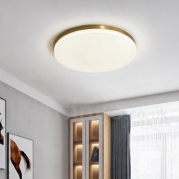 Plafoniere da soffitto in ottone ultra sottile rotonde dimmerabili in stile nordico moderno e contemporaneo con paralume in acrilico, utilizzabili anche come applique