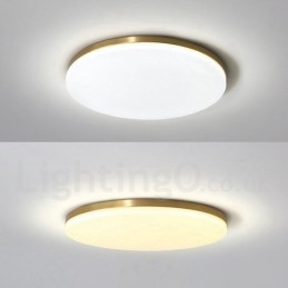 Plafoniere da soffitto in ottone ultra sottile rotonde dimmerabili in stile nordico moderno e contemporaneo con paralume in acrilico, utilizzabili anche come applique