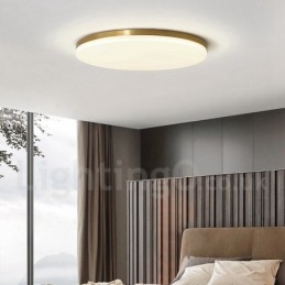 Plafoniere da soffitto in ottone ultra sottile rotonde dimmerabili in stile nordico moderno e contemporaneo con paralume in acrilico, utilizzabili anche come applique