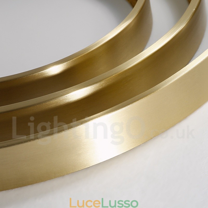 Plafoniere da soffitto in ottone ultra sottile rotonde dimmerabili in stile nordico moderno e contemporaneo con paralume in acrilico, utilizzabili anche come applique