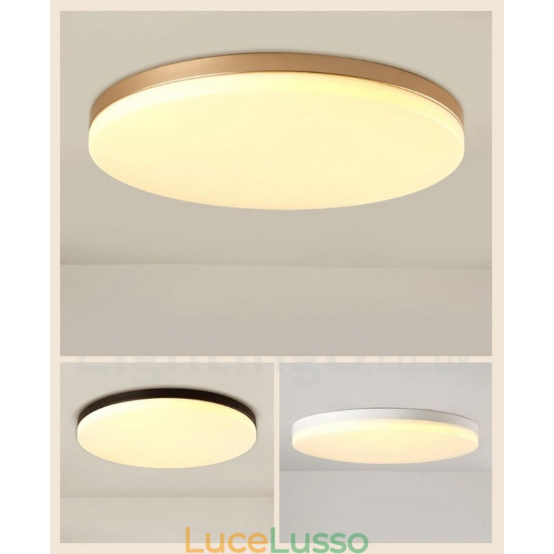 Plafoniere da soffitto in stile nordico moderno contemporaneo dimmerabile ultra sottile e rotondo con paralume in acrilico, utilizzabili anche come applique
