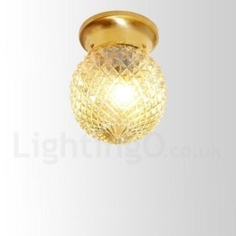 Lampada da soffitto a filo in ottone puro stile rustico nordico con paralume in vetro