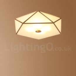 Lampada da soffitto a filo in ottone puro stile rustico nordico con paralume in vetro
