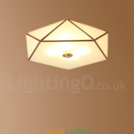 Lampada da soffitto a filo in ottone puro stile rustico nordico con paralume in vetro Lampada da soffitto a filo in ottone puro stile rustico nordico con paralume in vetro