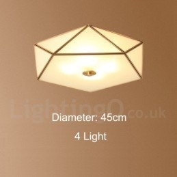 Lampada da soffitto a filo in ottone puro stile rustico nordico con paralume in vetro