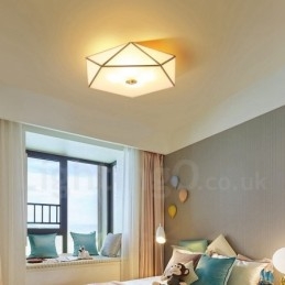 Lampada da soffitto a filo in ottone puro stile rustico nordico con paralume in vetro
