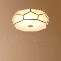 Lampada da soffitto a filo in stile nordico rustico in ottone puro con paralume in vetro